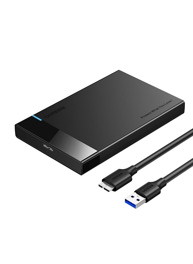 يو جرين حاوية القرص الصلب وغطاء القرص الصلب الخارجي USB 3.0 إلى ساتا بمقاس 2.5 متوافق مع سانديسك وويسترن ديجيتال وسيغات وتوشيبا وهيتاشي ساتا 3، و HDD وSSD 6TB وبلاي ستيشن 4 （غطاء فقط والقرص الصلب غير مشمول）أسود - Image 1